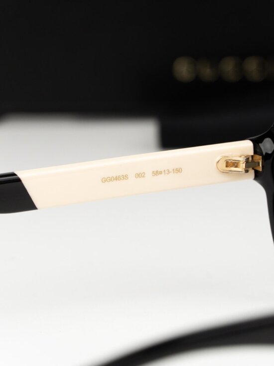 Gucci Women Sunglasses Black White Grey Pilot GG0463S 002 NEW AUTHENTIC main image 6